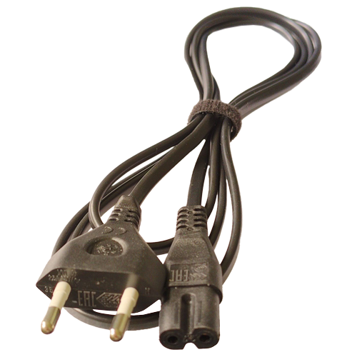 Power Cord 1.8m black Euro-Plug-H03VVH2F2X0,75mm2-C7