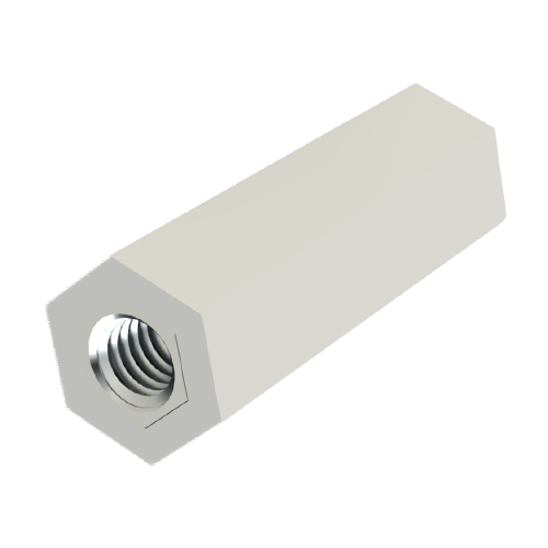 Insulated Standoff PA-Brass F/F AF8x40 | Thread M4x6 / M4x6