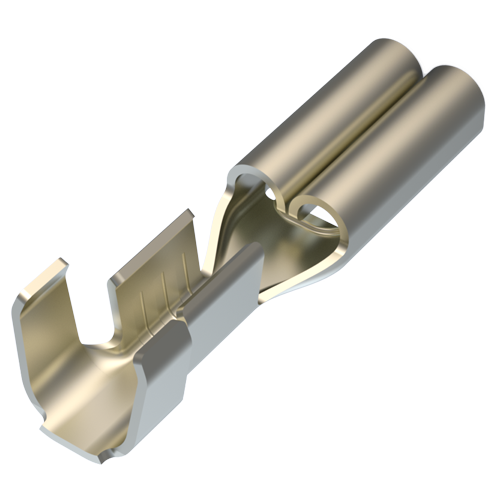 Flachsteckhülse 6,3x0,8mm 1,0-2,5mm² Stahl vernickelt ohne Rasthaken