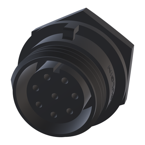 Chassis Mounting Socket 8-pole/IP68 5A-125V/crimp terminals