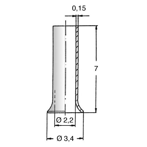 End-Sleeve DIN 46228 2.5mm²/7mm E-Copper tinned