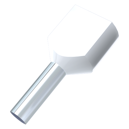 Zwillings-Aderendh. 2x 0.75mm²/6mm Kennfarbe: Weiss