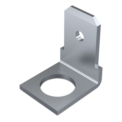 Flachstecker 4,8x0,8 | 90° | ø3,2 Messing verzinnt