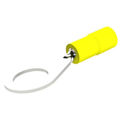Solderless Terminal M4 0.1-0.5mm² E-copper tinned Polyamid yellow