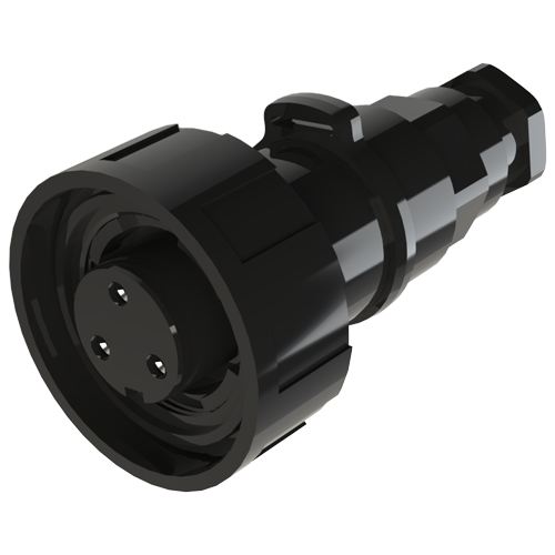 Kabel-Steckverbinder 3-polig IP68 Steckbuchse,Schraubring