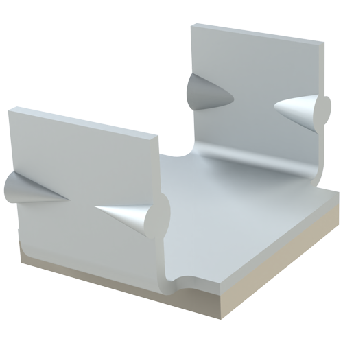 Flat Cable Clamp AFCC 25.4x9.5mm Aluminium with adhesive tape