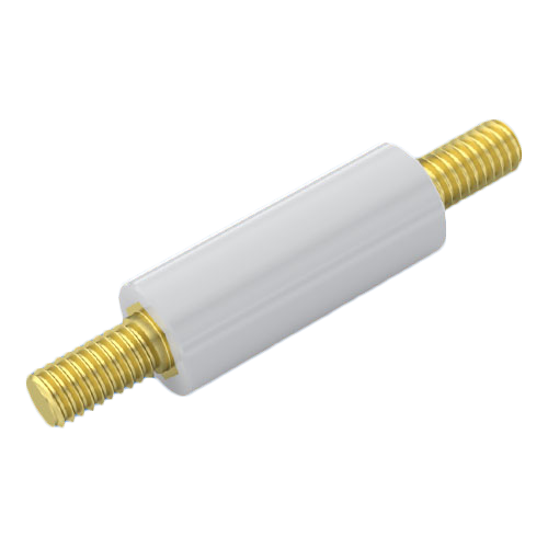 Insulated Standoff PA-Brass M/M Ø8x40 | Thread M4x6 / M4x6