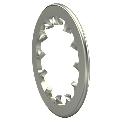 Toothed Lock Washer DIN6797 J Ø4.3/8.0 x 0.5 Nickel-Plated Spring Stee