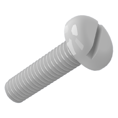 Flachkopfschraube ISO1580 M2,5x25 PA6.6 natur Schlitz Linsenkopf
