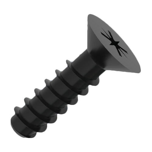 Self-Tapping Screw for Plastic 3x8 PT Black Galv. Q&T Steel Pozi Countersunk
