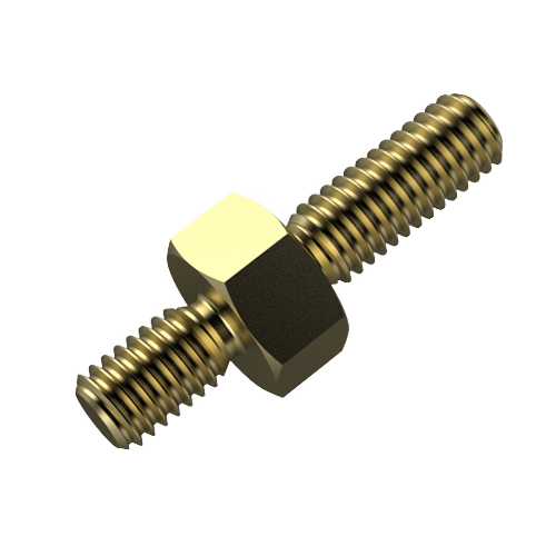 Abstandsbolzen Stahl gelb verzinkt A/A SW5,5x5 | Gewinde M3x6 / M3x8 m.F.