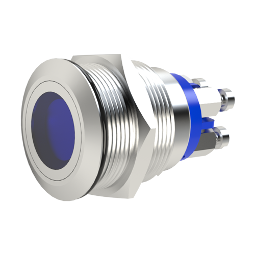 Switch illuminated blue ø22mm 1pole Stainless steel/IP66