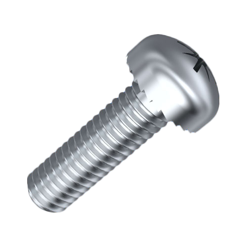 Flat Head Screw M2.5x6 with Whiz-Lock Galvanized Steel 4.8 C/R Pozidriv