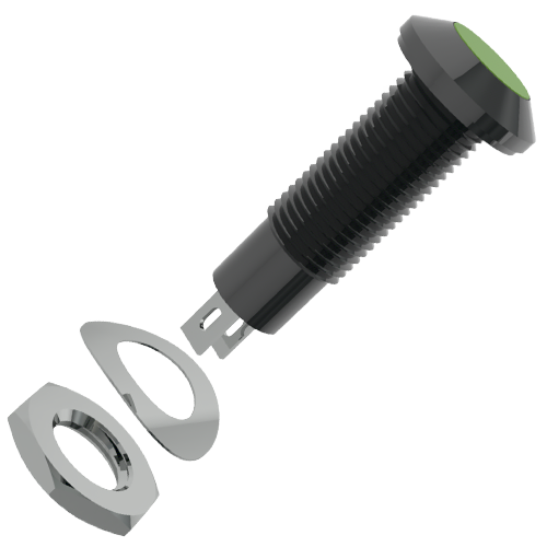 LEDø7mm/8,1mm/IP67/2,8mm/Green