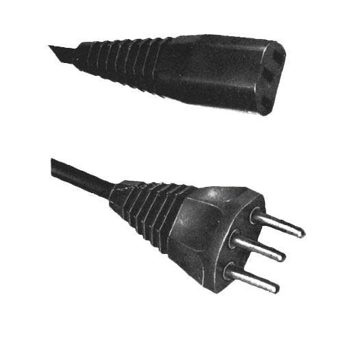 Power Cord Switzerland SEV-Type 12 H05VV-F3G1.00mm² 2.5m black
