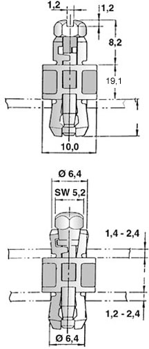 Distanzhalter 19,1 | ø6,4 Polycarbonat schwarz