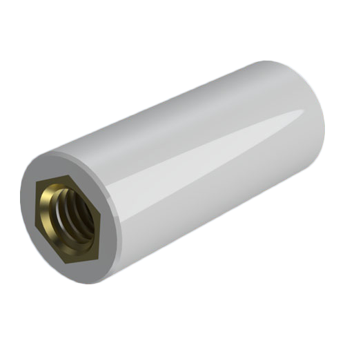 Insulated Standoff PA-Brass F/F ø8x15 | Thread M4x6 / M4x6