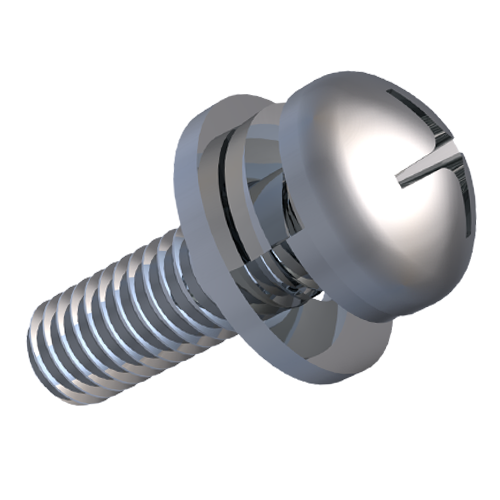 SEMS Screw ISO7045 PH Z4-1 M4x8 Galv. ST 4.8 Washer + Spring Lock Washer