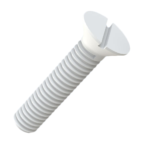 Countersunk Screw ISO2009 M6x25 PA-66 Natural UL94-V2 Slotted