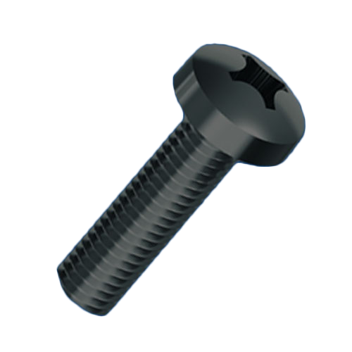 Flat Head Screw ISO7045 M4x10 Black Galv. Steel 4.8 C/R Pan Head