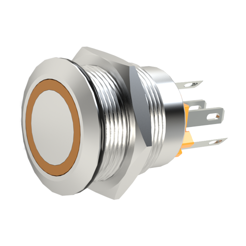 Switch Vandal Resistant Illuminated Stainless steel/1-pole/2.8x0.8mm