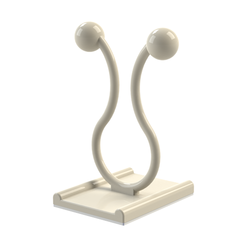 Twist Lock on Base ø10.4mm PA6.6 natural with 3M adhesive tape