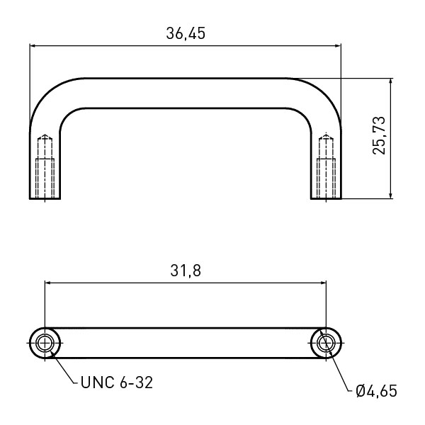 Handle 36.5x25.7 StZn / 1427B2BK For RM1U1918SBK / 97.35.200