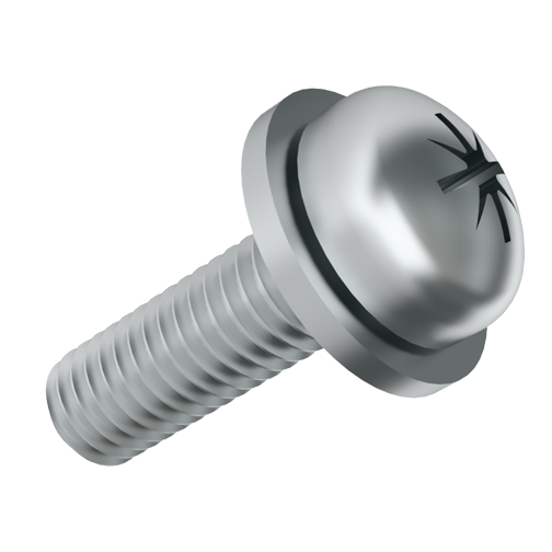 SEMS Screw ISO7045 PZ Z1 M3x8 Galv. Steel 4.8 Washer