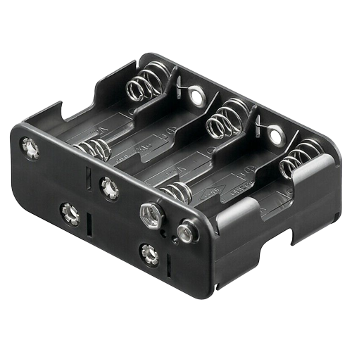 Batteryholder 10x Mignon "AA" cells Polypropylen,black/snap terminals