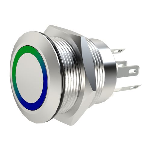 Switch Vandal Resistant Illuminated Stainless steel/1-pole/2.8x0.8mm