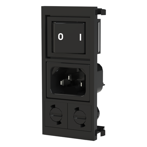 IEC Power Inlet Snap-In Mounting Fuseholder Switch I/O 2pole