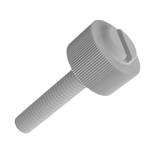 Knurled Thumb Screw M3x6 PA-66 Natural Vertical Knurl