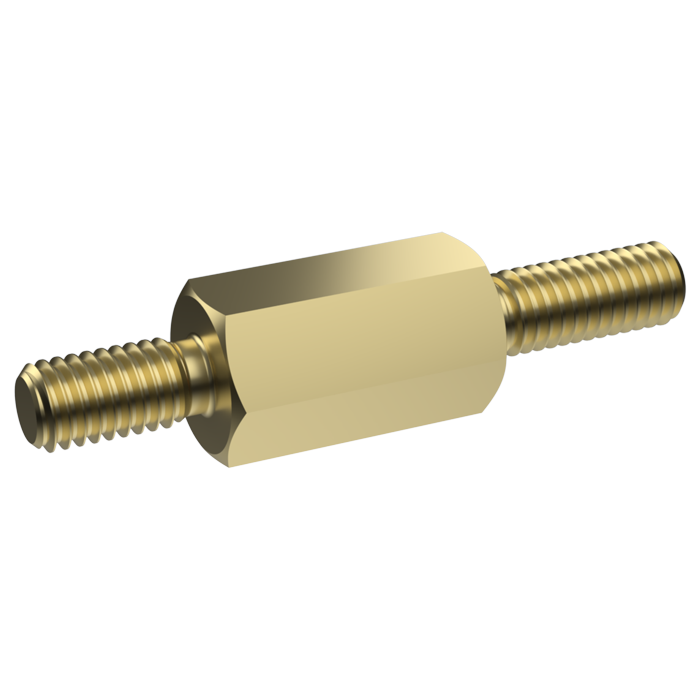 Standoff Yellow Galvanized Steel M/M AF5.5x10 T1=M3x6 T2=M3x8 w/ UC