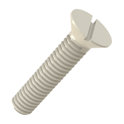 Countersunk Screw ISO2009 M5x40 Polyamide 6.6 natural slotted