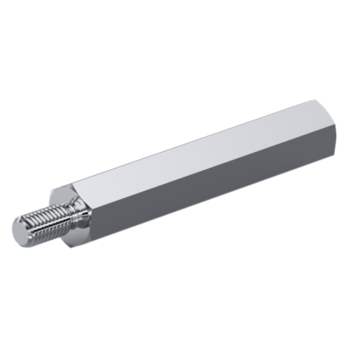 Abstandsbolzen Stahl rostfrei blank I/A SW5x5 I=UNC4-40x3,4 A=UNC4-40x5 o.F.