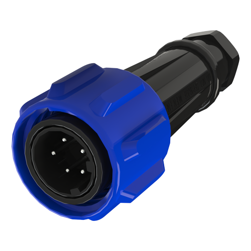 Flex Cable Connector plug 5 pole with locking ring/max. 32 Amps