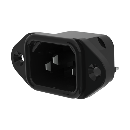 IEC Connector 10A/250V Flange Mount 6.3x0.8mm terminals