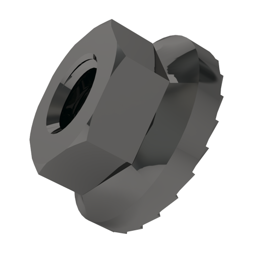 Hexagon Serrated Flange Nut M5 Steel 8.8 black
