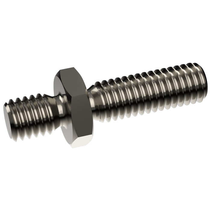 Abstandsbolzen Messing vernickelt A/A SW10x3 | Gewinde M6x8 / M6x18 m.F.