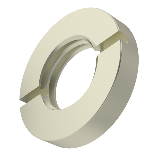 Slotted Round Nut M10x0.75 Nickel-Plated Brass