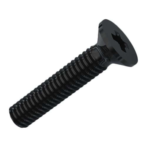 Countersunk Screw ISO7046 M2.5x6 Black Zinc Plated Steel 4.8 C/R