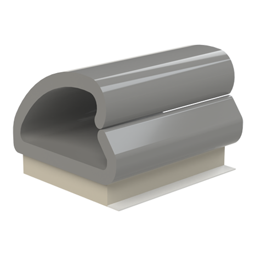 Kwik Klip ø6.4mm PVC,grey with adhesive tape