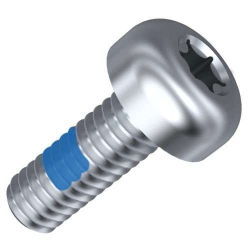 Thread-Locking Screw ISO14583 M3x6 Galvanized Steel 4.8 Torx Blue PA Patch
