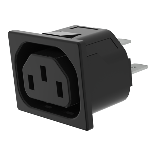 IEC Power outlet 2+E Snap-in 1.5mm 6.3x0.8mm quick fit terminals IEC Power outlet 2+E Snap-in 1.5mm 6.3x0.8mm quick fit terminals
