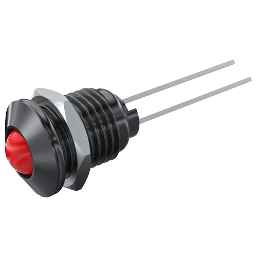 LED Indicator ø5mm T1-3/4 IP66 Aluminium,black/LED red