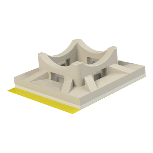 Kabelbinderhalter für 2,5-4,8mm Binder 25,4x25,4mm ø4.2mm vierseitig einführbar