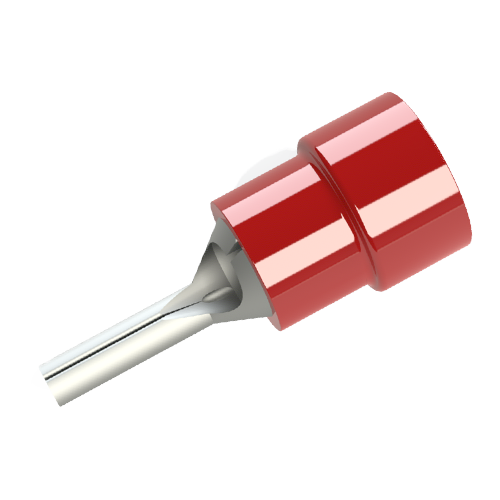 Cable Lug Pin Type DIN 46231A PVC red/0.5-1.0mm²/AWG22-18