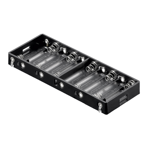 Batteryholder 10x "AA" Mignon cells Polypropylen,black/Solder terminals