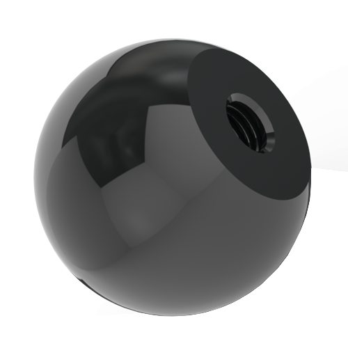 Ball Knob, bright polished / similar DIN319-C/ø25/black
