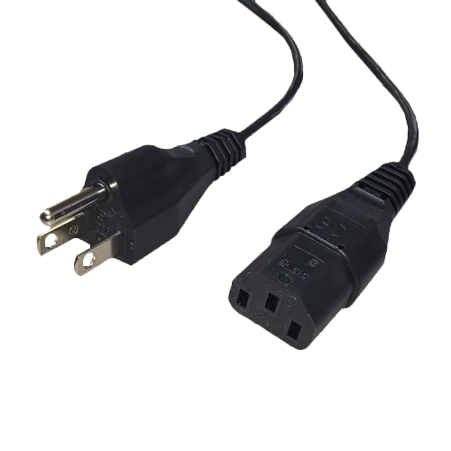 Power Cord USA NEMA5-15/EN60320/C13 SVT3X18AWG,black 2.0m/10A-125V